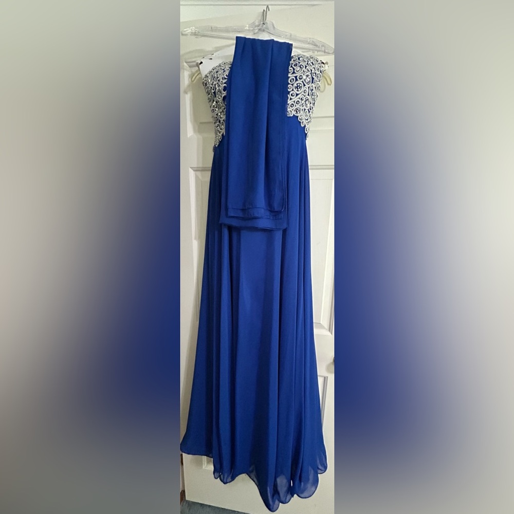 Fiesta Blue and White Maxi Dress
